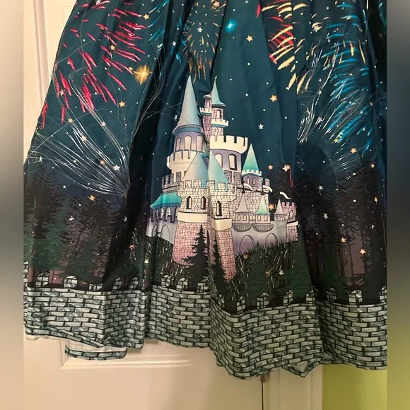 NWOT Unique Vintage Magic Fireworks Show High Waisted Swing Skirt Size Large - Picture 7 of 12